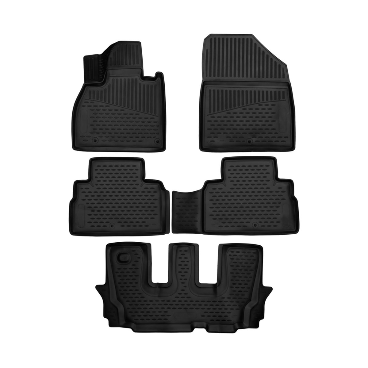KIA Telluride Floor Mats - Omac - Rubber TPE - Black - 2020-2025